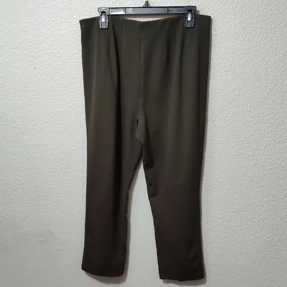 Michael Michael Kors Knit Chic Olive Green Stretch Trousers Size Large - Picture 7 of 7